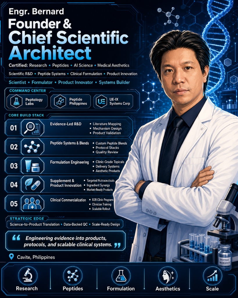 Engr. Bernard, Founder and Chief Scientific Architect, Peptology Labs